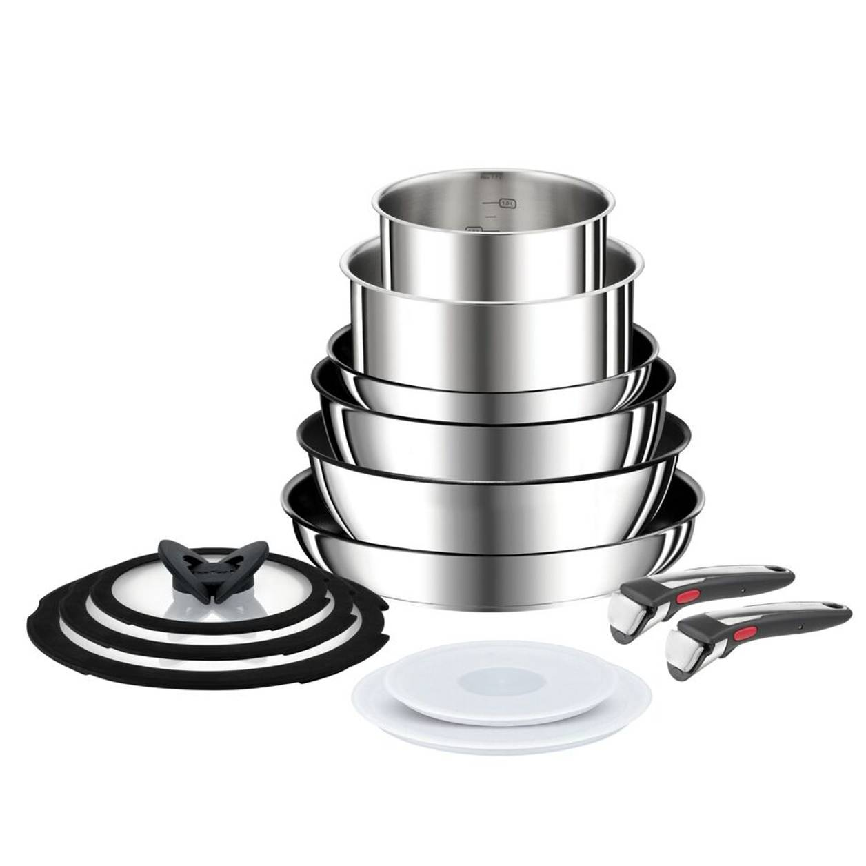 Ingenio Préférence, Inox + antiadhésif, Batterie de cuisine 13 pièces, Induction